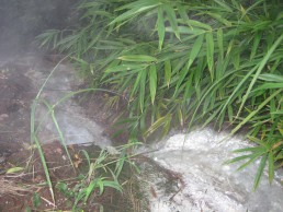 Onsen water running in Bappu, Japan.