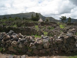 At the Holy Inca shrine of Wiracocha in Raqchi, Peru.