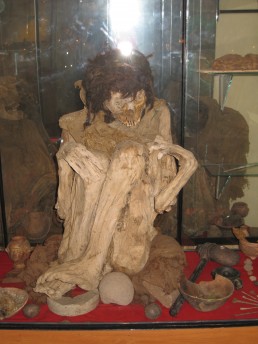 An Inca mummy at a little museum in Pucará, Peru.