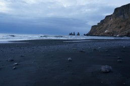 The black sand beach, Vik, Raynarsdjangar (troll fingers), Iceland.