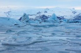 Surreal Jökulsarlón glacier lagoon.