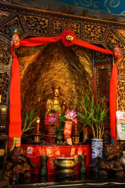 The altar of the Buddha at the former opium den, now Li Po Cocktail Bar, San Francisco