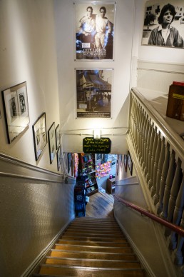 Beatnik posters on the staircase, City Lights Bookstore, San Francsico