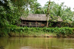 A bigger Rama house along the river, deep in the jungle of Indio Maíz, Nicaragua