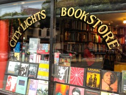 The window of the City Lights Bookstore, North Beach, San Francisco