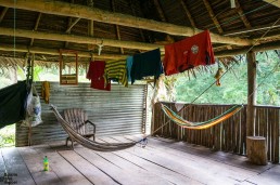 The communal area of a traditional Rama house. Indio Maíz, Nicaragua