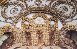 Crypt of the Three Skeletons in the Capuchin Crypt, Rome, Italy.