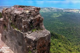 The vertical drop behind the old Casino, Bokor Palace, in Bokor Hill Station, Cambodia