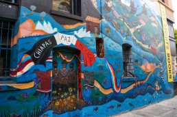 Revolutionary Chiapas mural in Jack Kerouac Alley in San Francisco