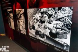 Grim pictures at the exhibition at Genocide Memorial Center in Kigali, Rwanda