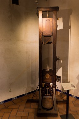 Guillotine in the torture equipment exhibition in Toledo, Spain