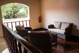 private terrace in Hotel Flor de Sarta in León, Nicaragua