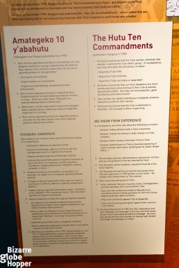 Hutu propaganda at the exhibition at Genocide Memorial Center in Kigali, Rwanda