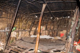 Inside a Maasai hut in Ngorongoro, Tanzania