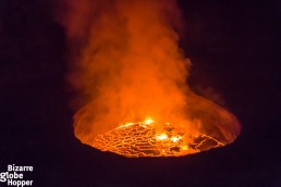 The boiling lava caldera of Nyiragongo volcano, Democratic Republic of the Congo