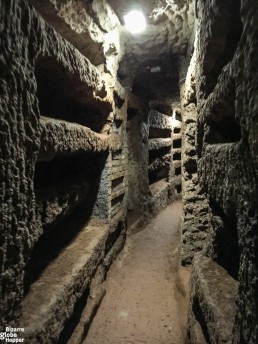 Loculis in the Catacomb of Priscilla, Rome, Italy.