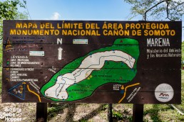The map of Somoto Canyon in Nicaragua