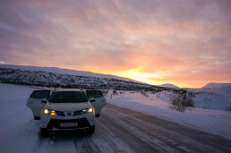 Sunrise in the Northern Iceland via Ring Road