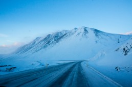 Open winter road, Ring Road, Iceland