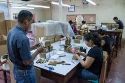 packing cigars in GGi cigar factory esteli, nicaragua