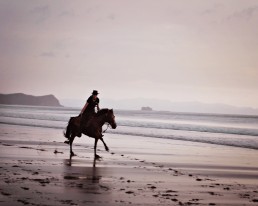 riding in sunset at Rancho Chilamate, Nicaragua