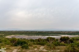 Salt Lake from the deck of Kasenyi Safari Camp in Queen Eizabeth National Park, Uganda