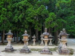 Stone lanterns in Koyasan, Japan