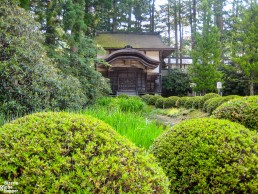 Temple garden in Koyasan Mount Koya Japan