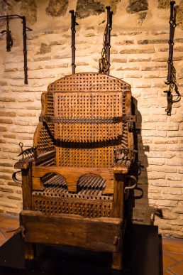 Chair with spikes in the torture equipment exhibition in Toledo, Spain