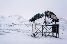 Wrecked cars on the Ring Road in Iceland