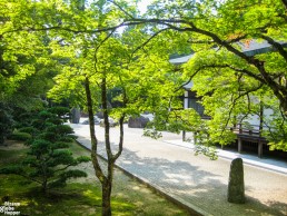 Zen garden around a house in Koyasan, Japan