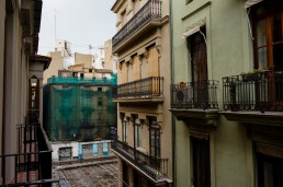 View from our apartment in El Carmen to a small square occupied by street vendors on Sundays