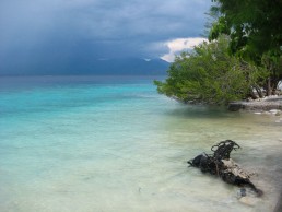 Stormy sky over Lombok, as seen from Gili Meno