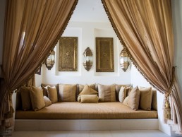 The huge Arab inspired day bed in our villa at Baraza Resort & Spa, Zanzibar