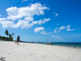 Walking at the Utende beach, Mafia Island, Tanzania