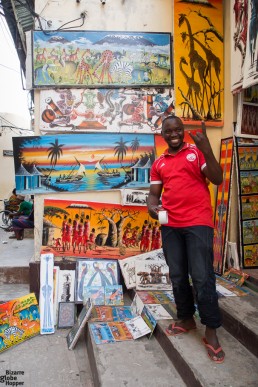 Local art shop in Stone Town, Zanzibar