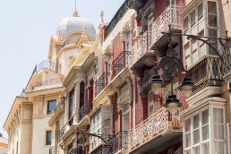 The ornamental balconies of Cartagena, Spain