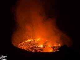 Fiery Lava Lake of Nyiragongo Volcano, Congo DR