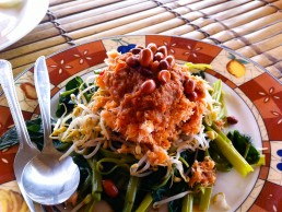 Gado-gado, a gorgeous vegetarian dish with peanut sauce, at Gili Meno