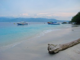 The main beach of Gili Trawangan just before sunset