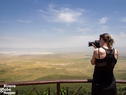 Photographing Ngorongoro Crater from the viewpoint