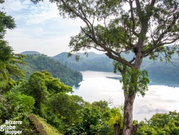 Walking by Nyinambuga Crater Lake in Uganda