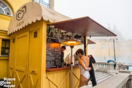 Szechenyi Baths outdoor kiosk by the pools