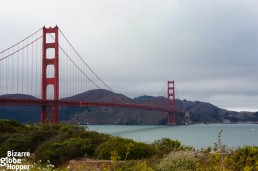 View to the Golden Gate Bridge from the bike route