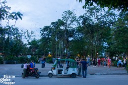 Leticia's Parque Santander attracts crowd and street food stalls in the evenings