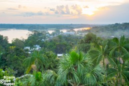 The view to the Amazon from Puerto Narino's Mirador just before sunset