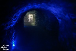 A cave hallway inside the Buda Labyrinth.