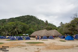 The camping ground of Cabo San Juan has views to Pueblito and the best beach in Tayrona National Park