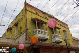 Decayed colonial facade in Santa Marta