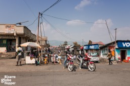 A traffic scene in Goma, DRC.